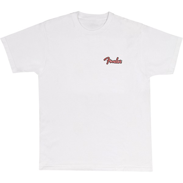 Fender Spaghetti Logo Globe T-Shirt XX Large White