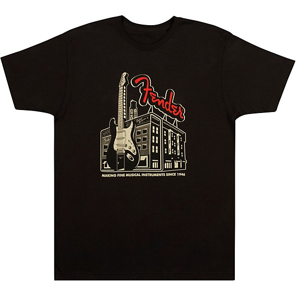 Clearance Fender Amp Building T-Shirt X Large Charcoal