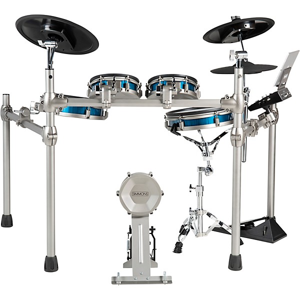 Open Box Simmons SD1200 Electronic Drum Kit with Mesh Pads Level 2 Blue Metallic 194744439131