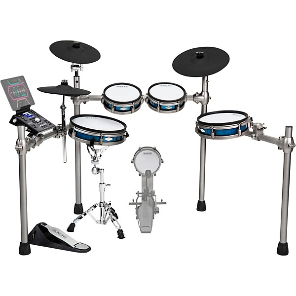 Open Box Simmons SD1200 Electronic Drum Kit with Mesh Pads Level 2 Blue Metallic 194744439131
