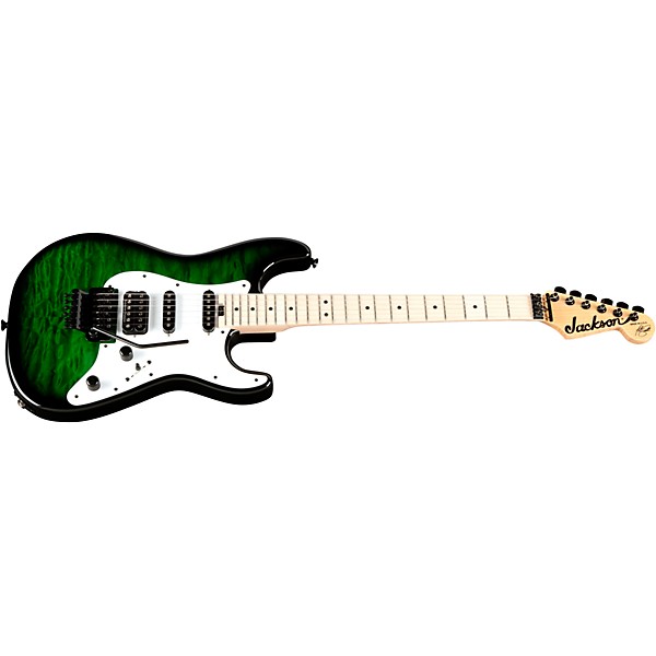 Jackson USA Signature Adrian Smith San Dimas DKQM Electric Guitar Transparent Green Burst