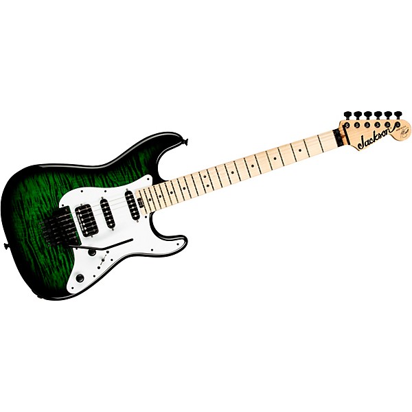 Jackson USA Signature Adrian Smith San Dimas DKQM Electric Guitar Transparent Green Burst