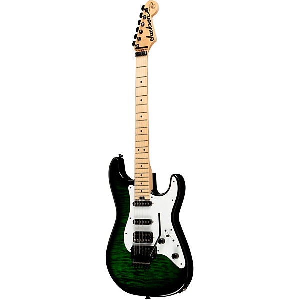 Jackson USA Signature Adrian Smith San Dimas DKQM Electric Guitar Transparent Green Burst