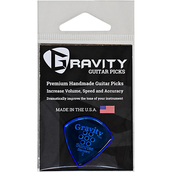 GRAVITY PICKS Sunrise Standard Polished Blue Multi-Hole Guitar Picks 2.0 mm