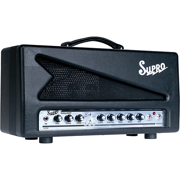Open Box Supro 1697RH Galaxy 50W Tube Guitar Amp Head Level 2 Black 194744019005