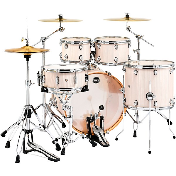 Open Box Mapex Mars Series 5-Piece Rock Shell Pack With 22" Bass Drum Level 1 Bonewood Chrome