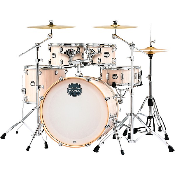 Open Box Mapex Mars Series 5-Piece Rock Shell Pack With 22" Bass Drum Level 1 Bonewood Chrome