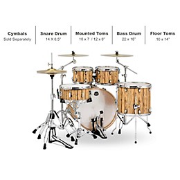 Open Box Mapex Mars Series 5-Piece Rock Shell Pack With 22" Bass Drum Level 1 Driftwood Chrome