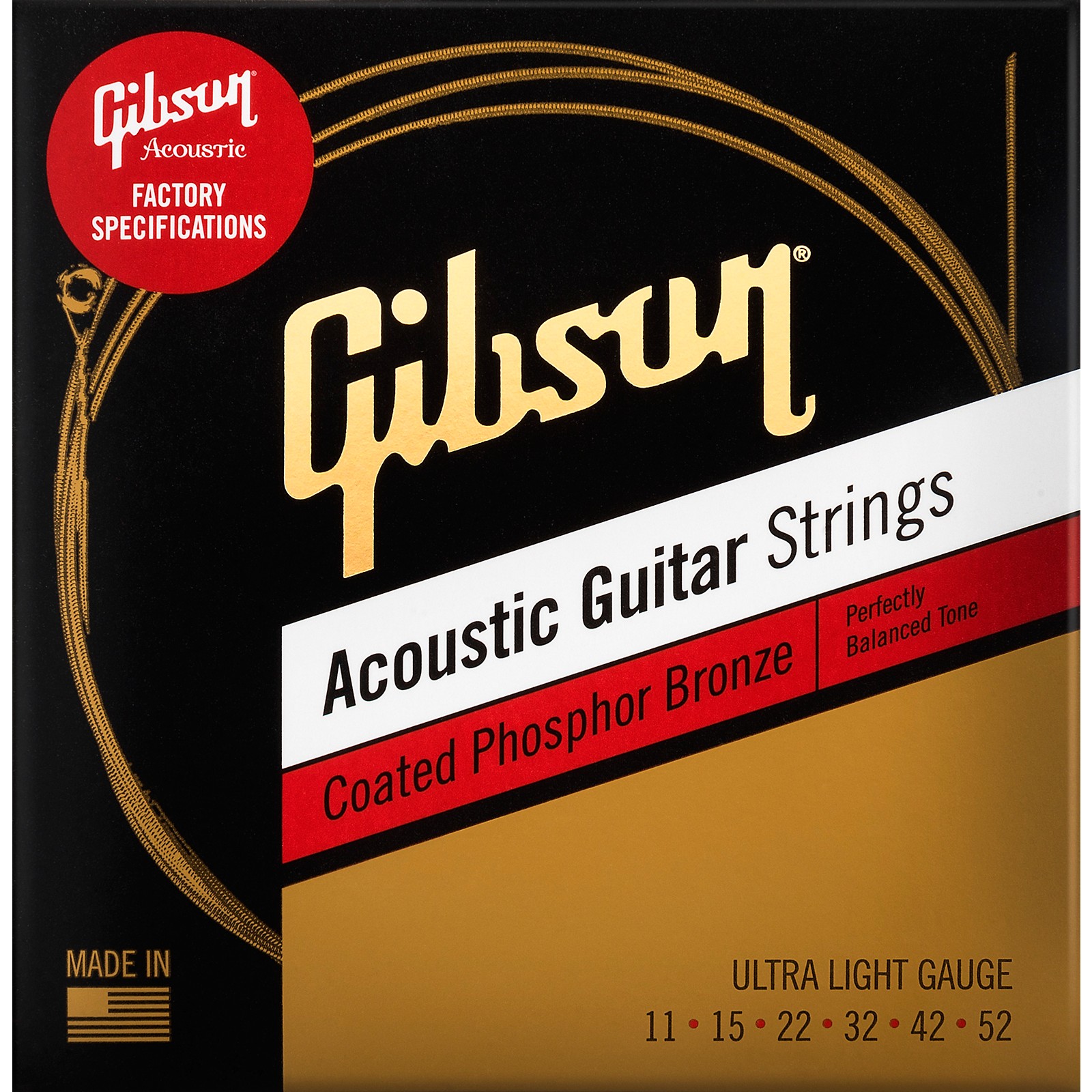 Gibson Coated Phosphor Bronze Acoustic Guitar Strings Guitar Center