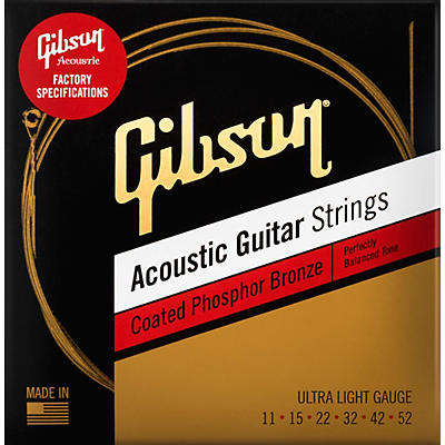 Gibson Coated Phosphor Bronze Acoustic Guitar Strings for sale