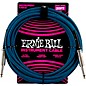 Ernie Ball Straight To Straight Nickel Plated 1/4 Woven 20 ft. Black/Blue Instrument Cable - 2-Pack