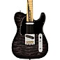 Fender American QMT Telecaster Pale Moon Ebony Fingerboard Limited Edition Electric Guitar Transparent Black thumbnail