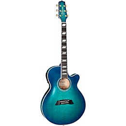Takamine TSP178AC Flamed Maple Thinline Acoustic-Electric Guitar Transparent Blue Sunburst