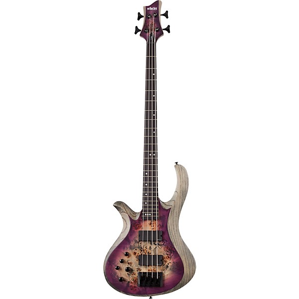 Schecter Guitar Research Riot-4 Left-Handed 4-String Electric Bass Aurora Burst