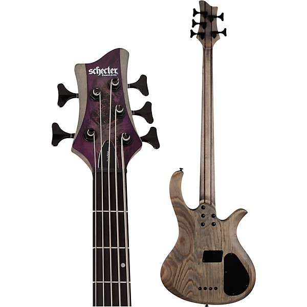Schecter Guitar Research Riot-5 Left-Handed 5-String Electric Bass Aurora Burst