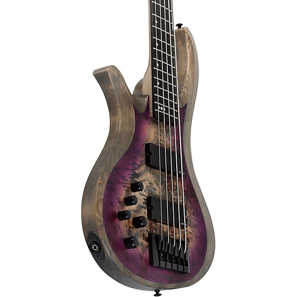 Schecter Guitar Research Riot-5 Left-Handed 5-String Electric Bass Aurora Burst