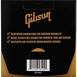 Gibson Brite Wire 'Reinforced' Electric Guitar Strings, Ultra Light Gauge