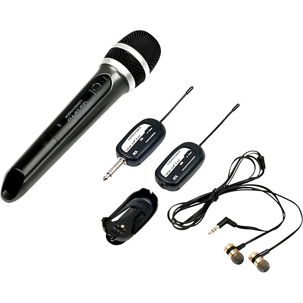 VocoPro SingAndHear-Duet All-In-One Wireless Microphone/Wireless In-Ear Receiver System, 900-927.2mHz 902-928 MHz Black