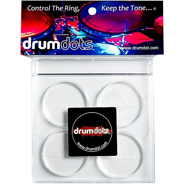 drumdots Original Drum Dampeners, 4-Pack Clear