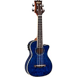 Mitchell MU80XCE-QAB-BL Exotic Acoustic-Electric Cutaway Ukulele Quilt Ash Burl Blue