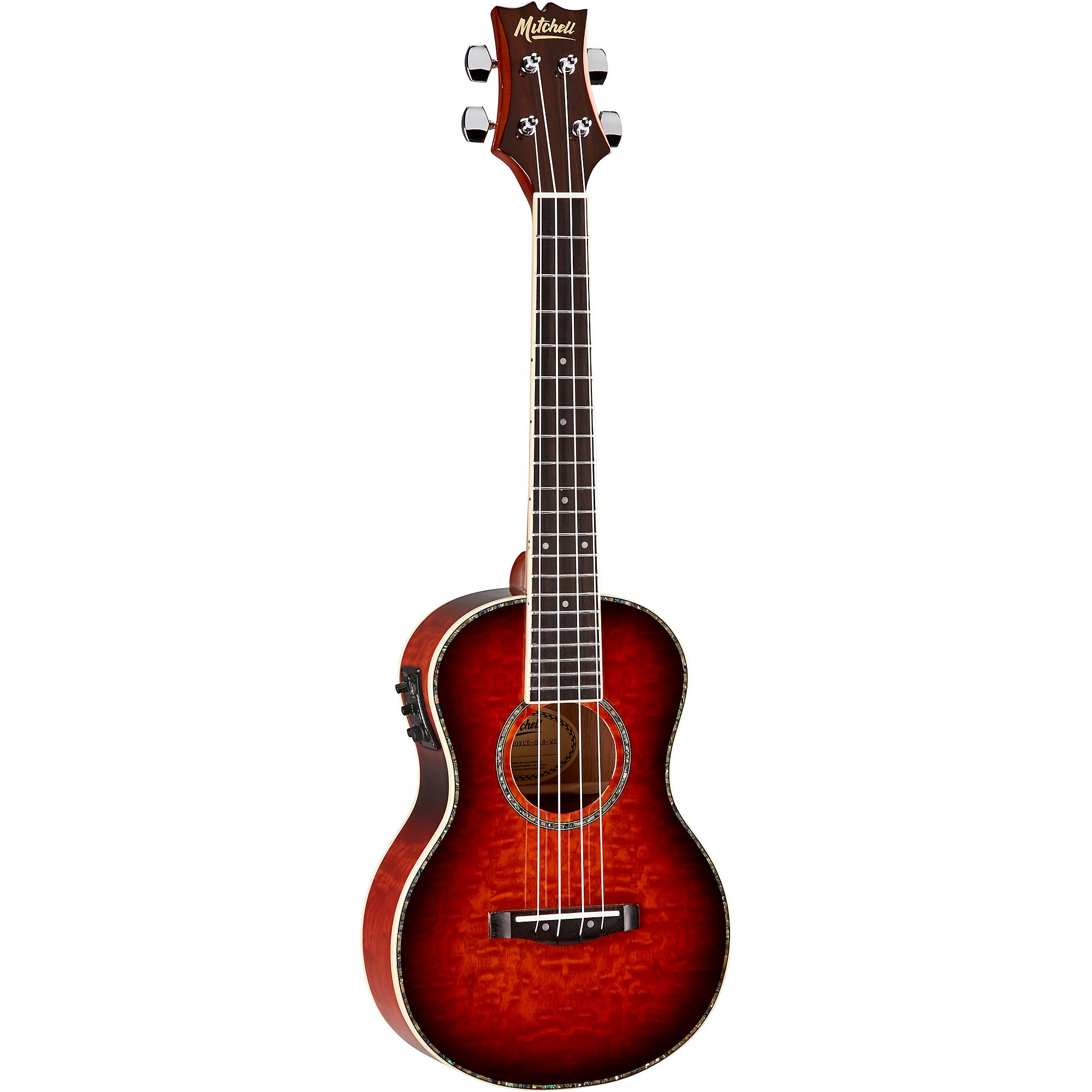 Mitchell MUT80XE-QAB-WSK Exotic Acoustic-Electric Ukulele Quilt 