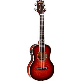 Clearance Mitchell MUT80XE-QAB-WSK Exotic Acoustic-Electric Ukulele Quilt Ash Burl Whiskey