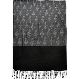 AIM Black Pashmina Scarf With G-Clefs