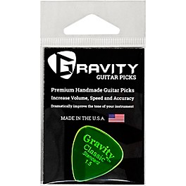 GRAVITY PICKS Classic Standard Polished Fluorescent Green Guitar Picks 1.5 mm