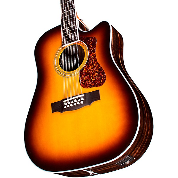 Guild D-2612CE Deluxe 12-String Cutaway Acoustic-Electric Guitar Antique Sunburst