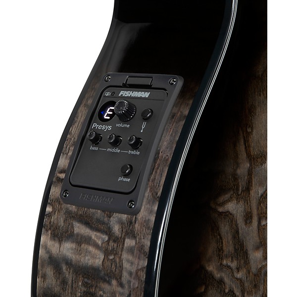 Mitchell MX430QAB Exotic Series Acoustic-Electric Midnight Black Edge Burst