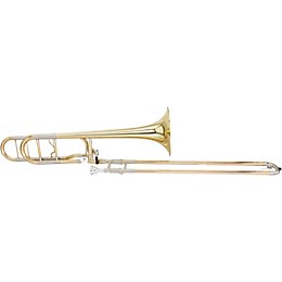 Blessing BTB-1488 Performance Series Bb/F Large Bore Rotor Trombone Outfit With Open Wrap Clear Lacquer Yellow Brass Bell