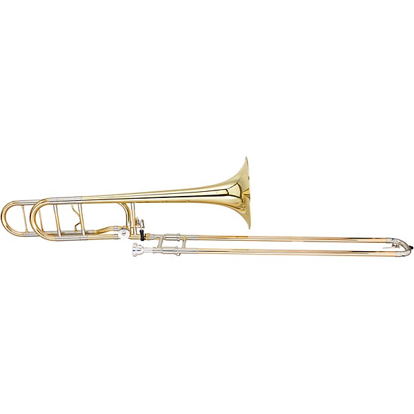 Blessing BTB-1488 Performance Series Bb/F Large Bore Rotor Trombone Outfit With Open Wrap Clear Lacquer Yellow Brass Bell