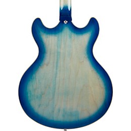 Open Box D'Angelico Premier Series DC Boardwalk Semi-Hollow Electric Guitar with Seymour Duncan Humbuckers Level 1 Blue Burst