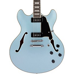 Open Box D'Angelico Premier Series DC Boardwalk Semi-Hollow Electric Guitar with Seymour Duncan P90s Level 1 Ice Blue Metallic
