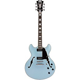 Open Box D'Angelico Premier Series DC Boardwalk Semi-Hollow Electric Guitar with Seymour Duncan P90s Level 1 Ice Blue Metallic