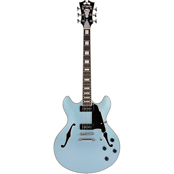 Open Box D'Angelico Premier Series DC Boardwalk Semi-Hollow Electric Guitar with Seymour Duncan P90s Level 1 Ice Blue Meta...