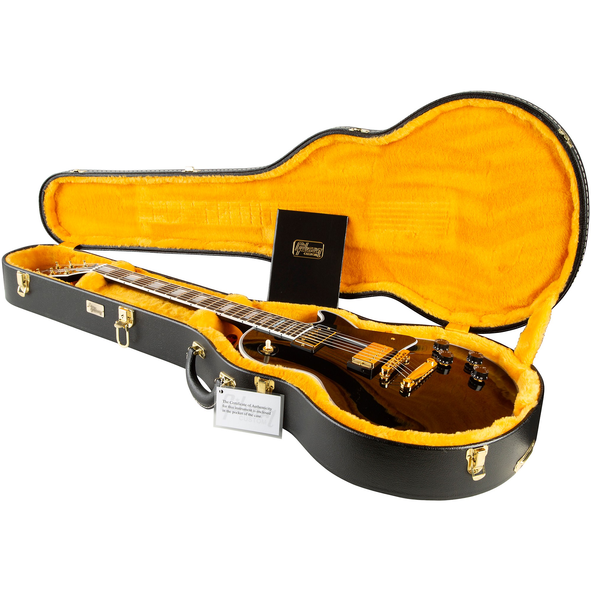 Platinum Gibson Custom Les Paul Custom Electric Guitar - Ebony