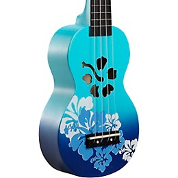 Mahalo Hibiscus Flower Soprano Ukulele Blue