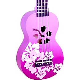 Mahalo Hibiscus Flower Soprano Ukulele Purple