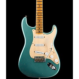 Fender Custom Shop 55 Dual-Mag Stratocaster Journeyman Relic Maple Fingerboard Limited Edition Electric Guitar Super Faded Aged Sherwood Green Metallic