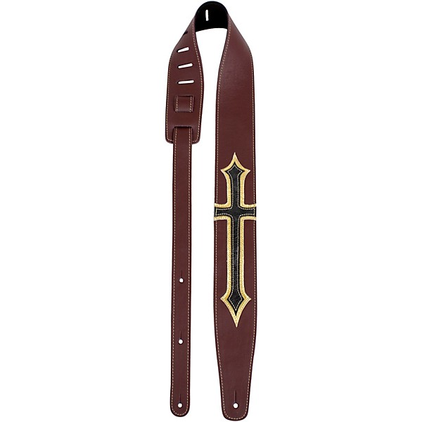 Perri's 2.5" Leather Guitar Strap With Cross 2.5 in.