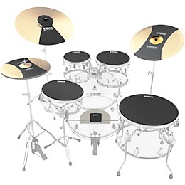 Evans SoundOff Drum Mutes Box Set, Rock 10,12,14,16,22 in.,hi-hat,and cymbal (2) Black
