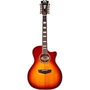 D'angelico Premier Series Fulton Cutaway Grand Auditorium 12-String Acoustic-Electric Guitar Iced Tea Burst for sale
