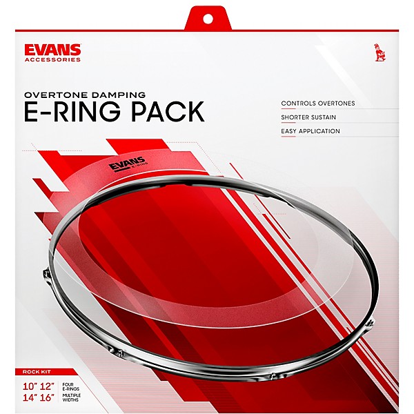 Evans Rock Pack (10", 12", 16") With 14" Snare E-Ring Black