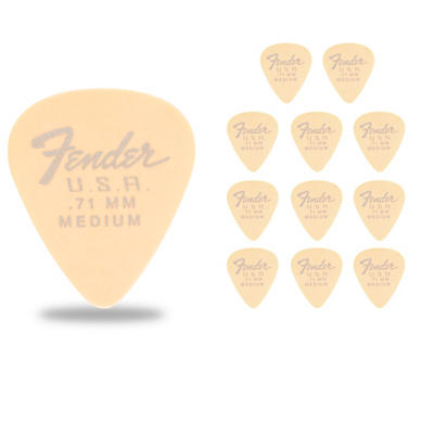 Fender 351 Dura-Tone Delrin Pick (12-Pack), Olympic White .71 Mm 12 Pack for sale