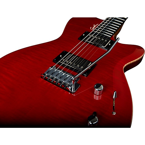 Godin DS-1 Daryl Stuermer Signature Electric Guitar Black/Trans Red