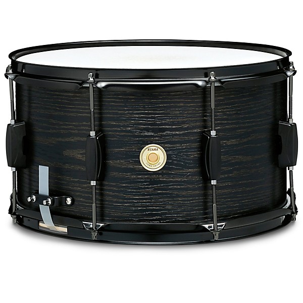 Open Box TAMA Woodworks 14x8" Poplar Snare Drum Level 1 Regular Black Oak Wrap