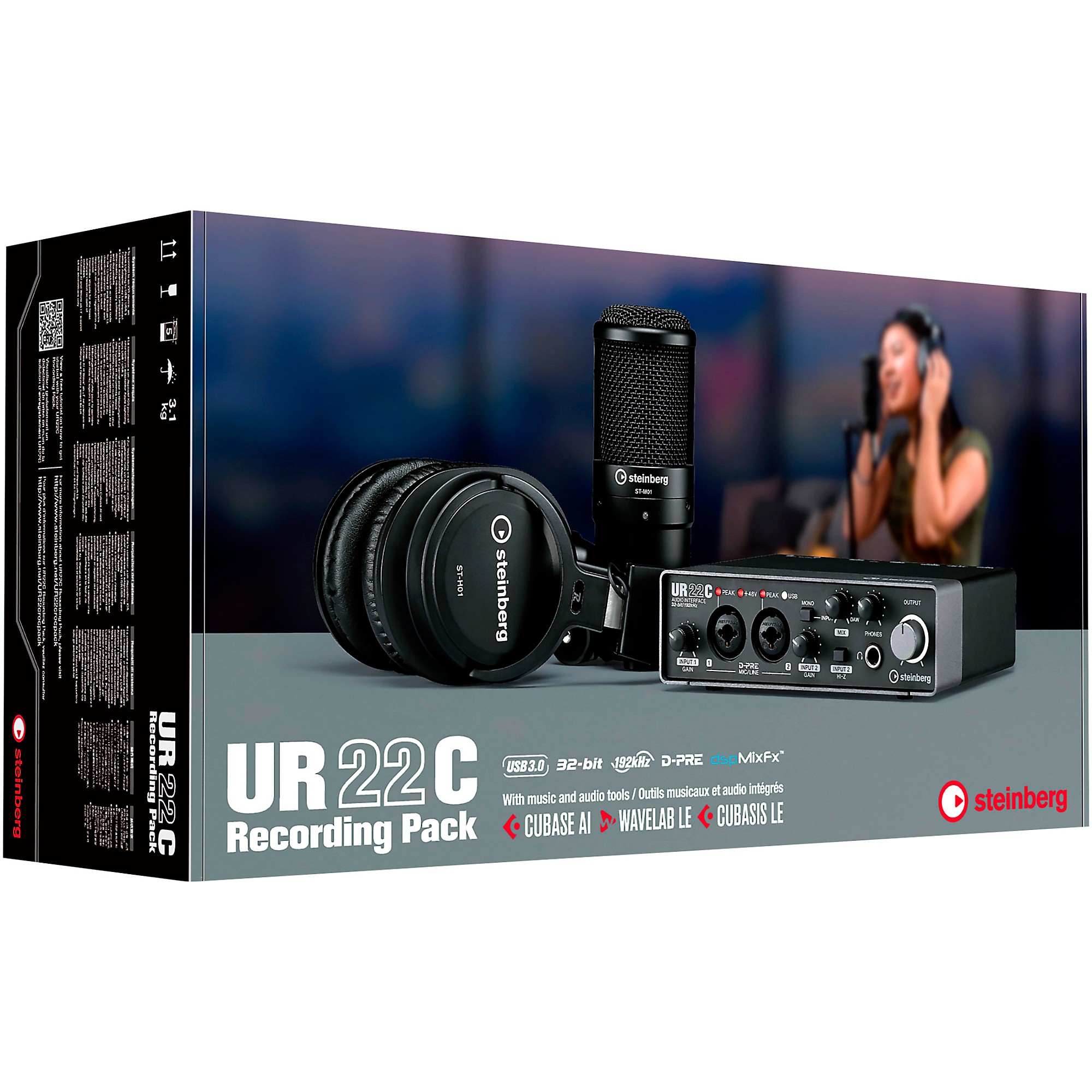 Steinberg UR22C Recording Pack With 2-In/2-Out USB 3.0 Type-C Audio  Interface, Microphone & Headphones | Guitar Center