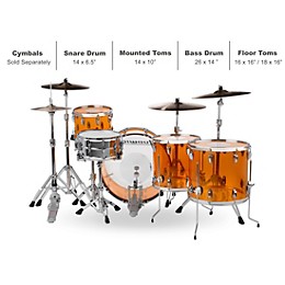 Ludwig Vistalite Zep Set 5-Piece Shell Pack With LM402 Snare Drum Amber