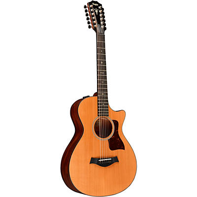 Taylor 2022 552Ce V-Class 12-Fret Grand Concert 12-String Acoustic-Electric Guitar Natural for sale